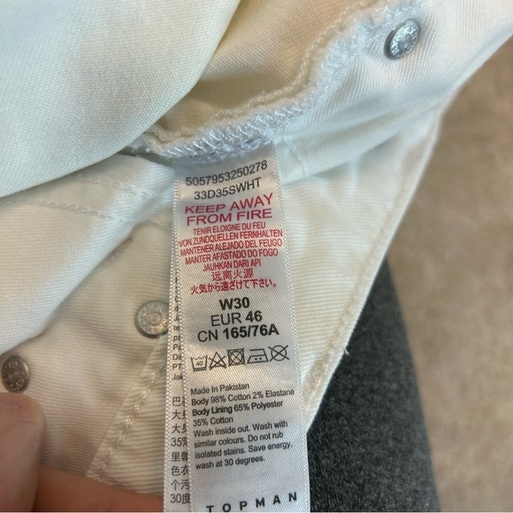 TOPMAN white distressed denim Jean shorts Sz 30🇨🇦 - Picture 5 of 9